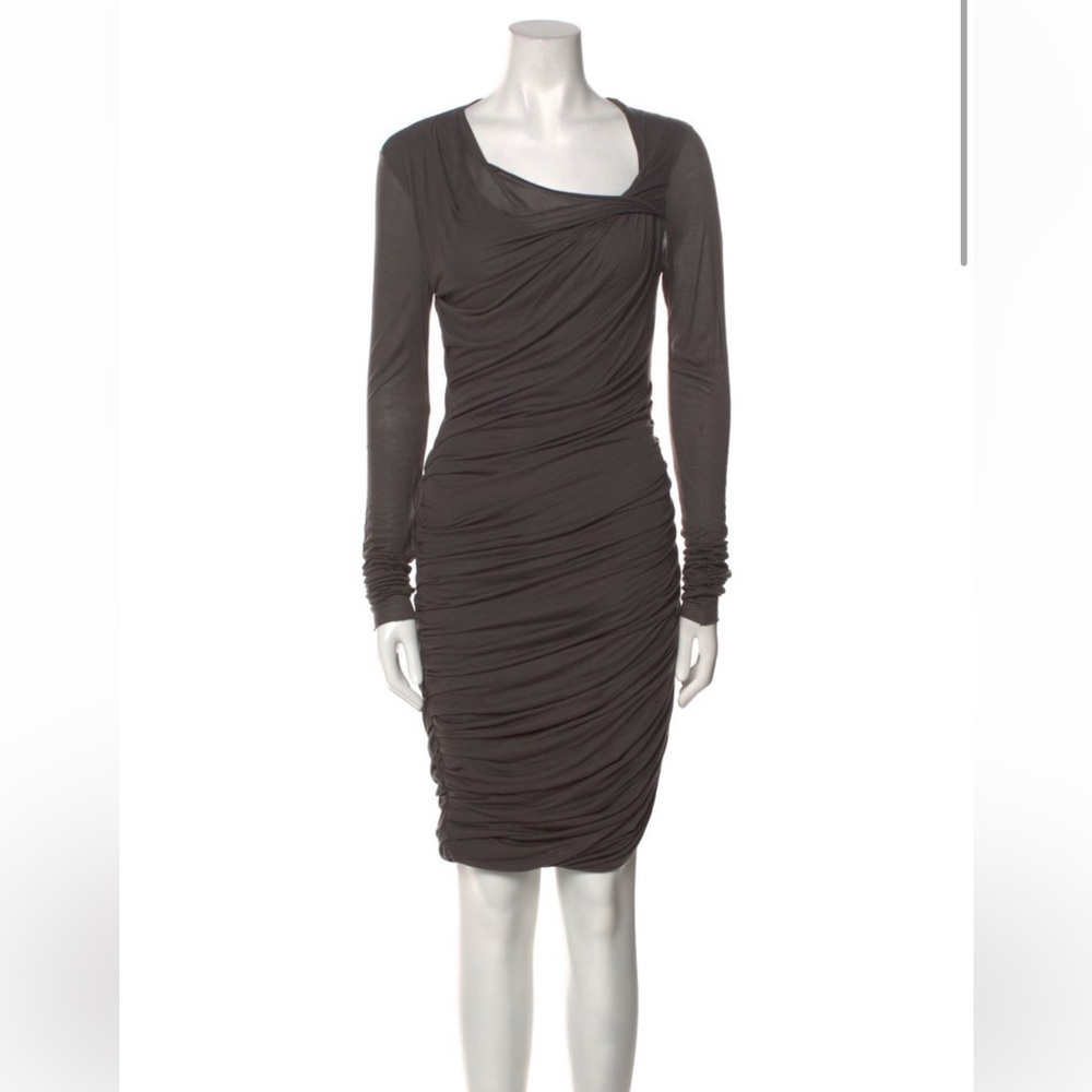Helmut Lang Charcoal Long Sleeve Dress